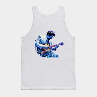 Acoustic Guitar Player Music Performance Abstract Tank Top